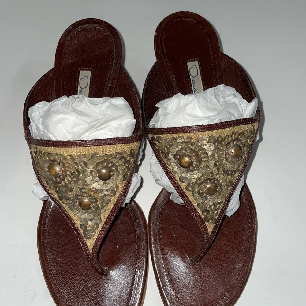 Oscar de la Renta Heel Sandals Size 9 US, 39.5 EU